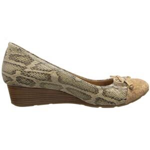 Cole Hahn Nike Air Tali  Wedge  Ballet Snake Print Slip On Shoes Sz.8 Tan EUC